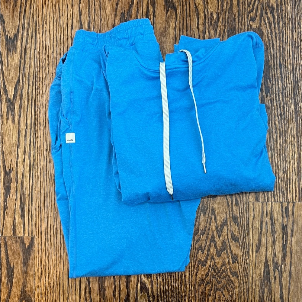 Vuori Electric Blue Jogger and Hoodie Set Size Small EUC